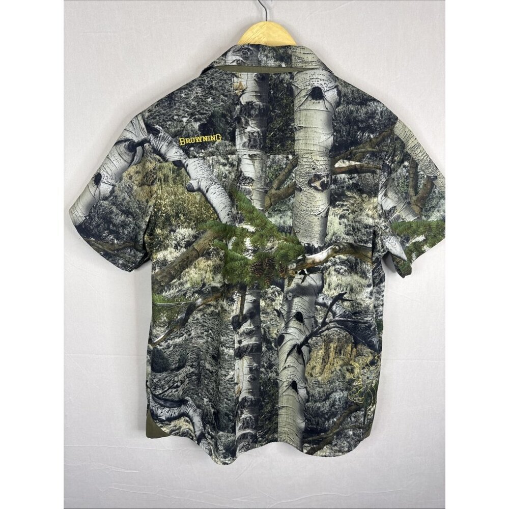 Browning RealTree Camo Hunting Button Shirt M Mesh Lined Embroidered Buck Logo - Picture 4 of 7